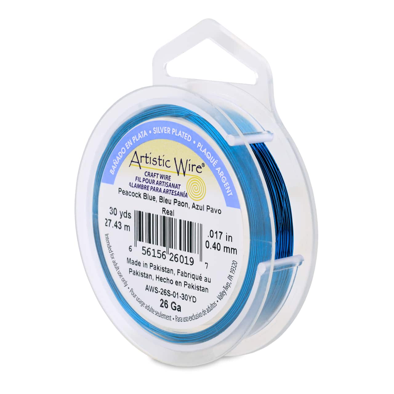 Artistic Wire® 26 Gauge Silver Plated Tarnish Resistant Colored Copper Craft Wire, 30yd.